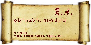 Rózsás Alfréd névjegykártya